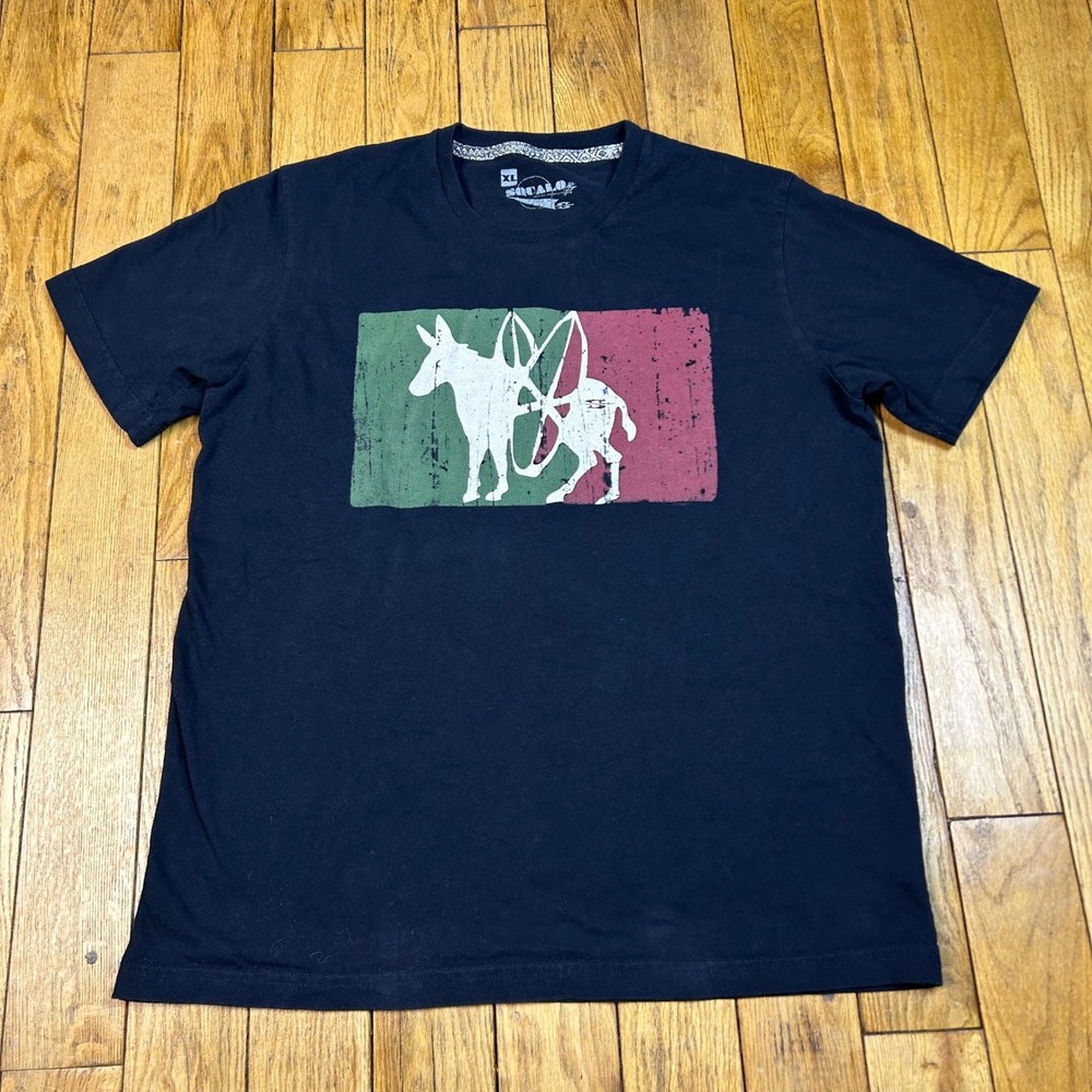 Squalo Mens Graphic T-Shirt XL Black Mexico‎ Surf Donkey Surfboard Cotton Tee